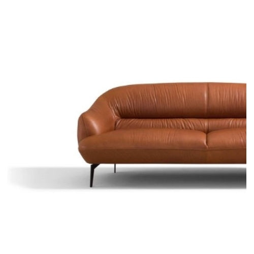 Leonia Genuine Italian Leather Sofa Tan 88”L