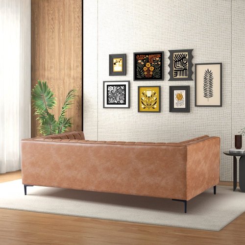 Angelina Midcentury Channel Tufted Sofa 84 (6 Colors)