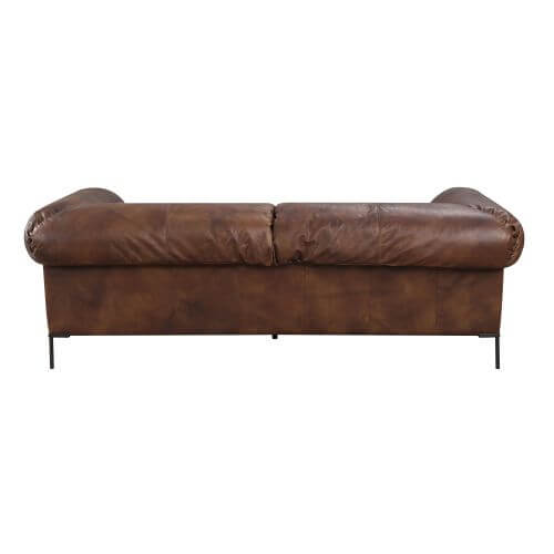 Chocolate Top Grain Leather Sofa 96L