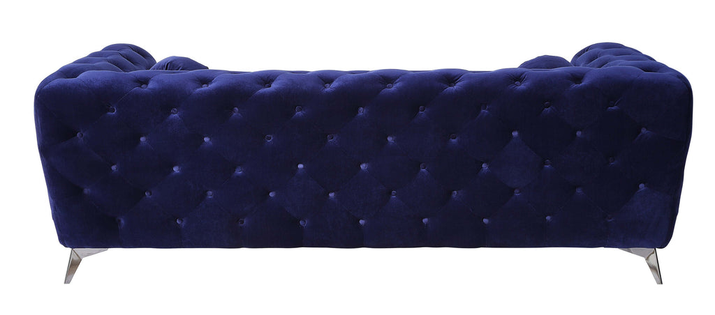 Atronia Luxe Deco Blue Velvet Sofa 90L
