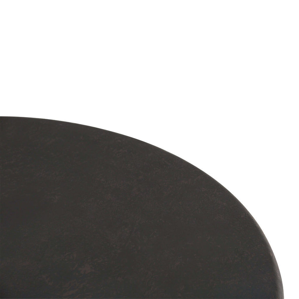 Garvy Rustic Bronze Metal Round Coffee Table 33'