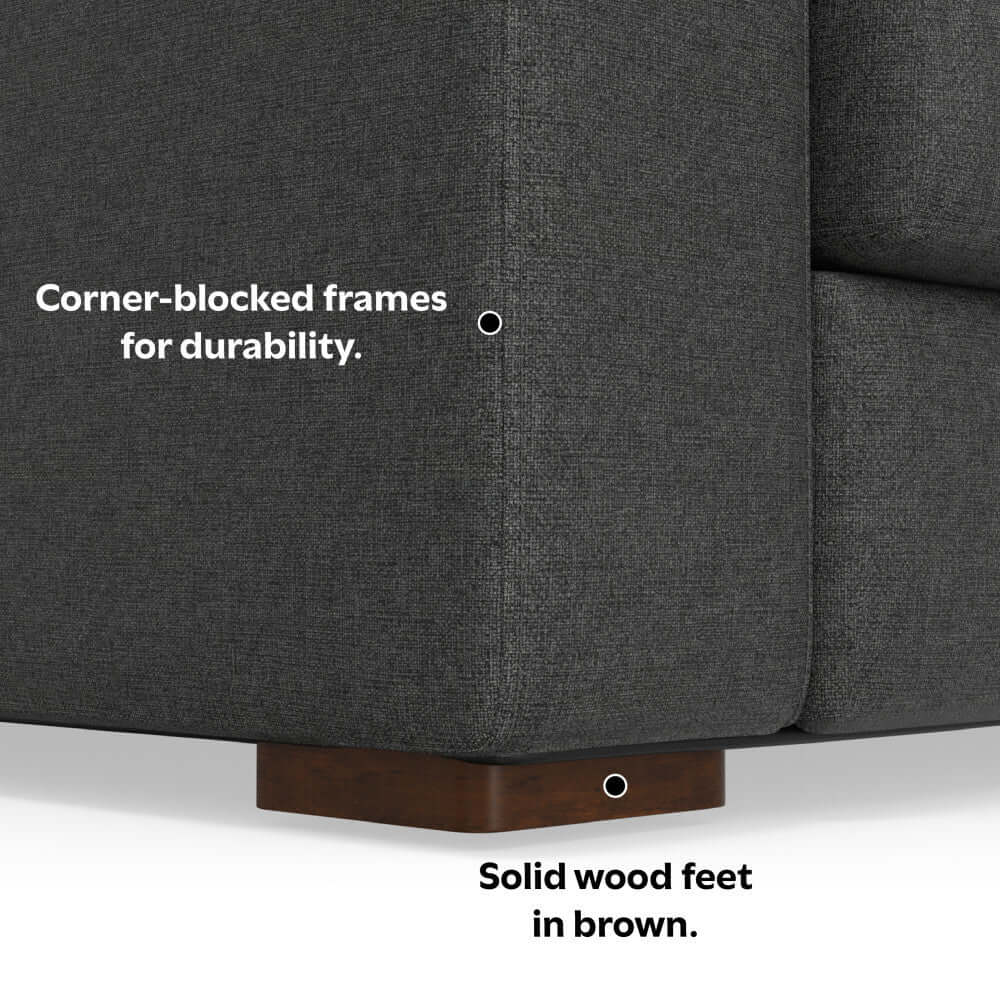 Charlie Modern Deep Seat Sectional Chaise Sofa 122 (2 Colors)