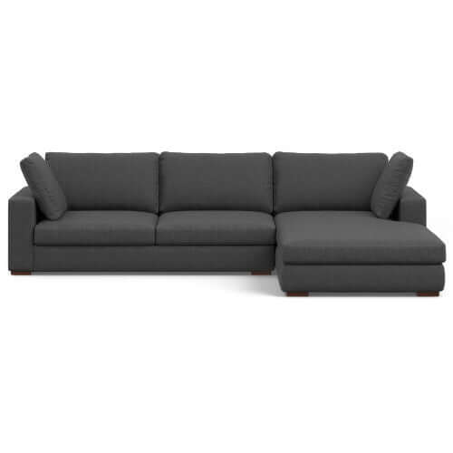 Charlie Modern Deep Seat Sectional Chaise Sofa 122 (2 Colors)