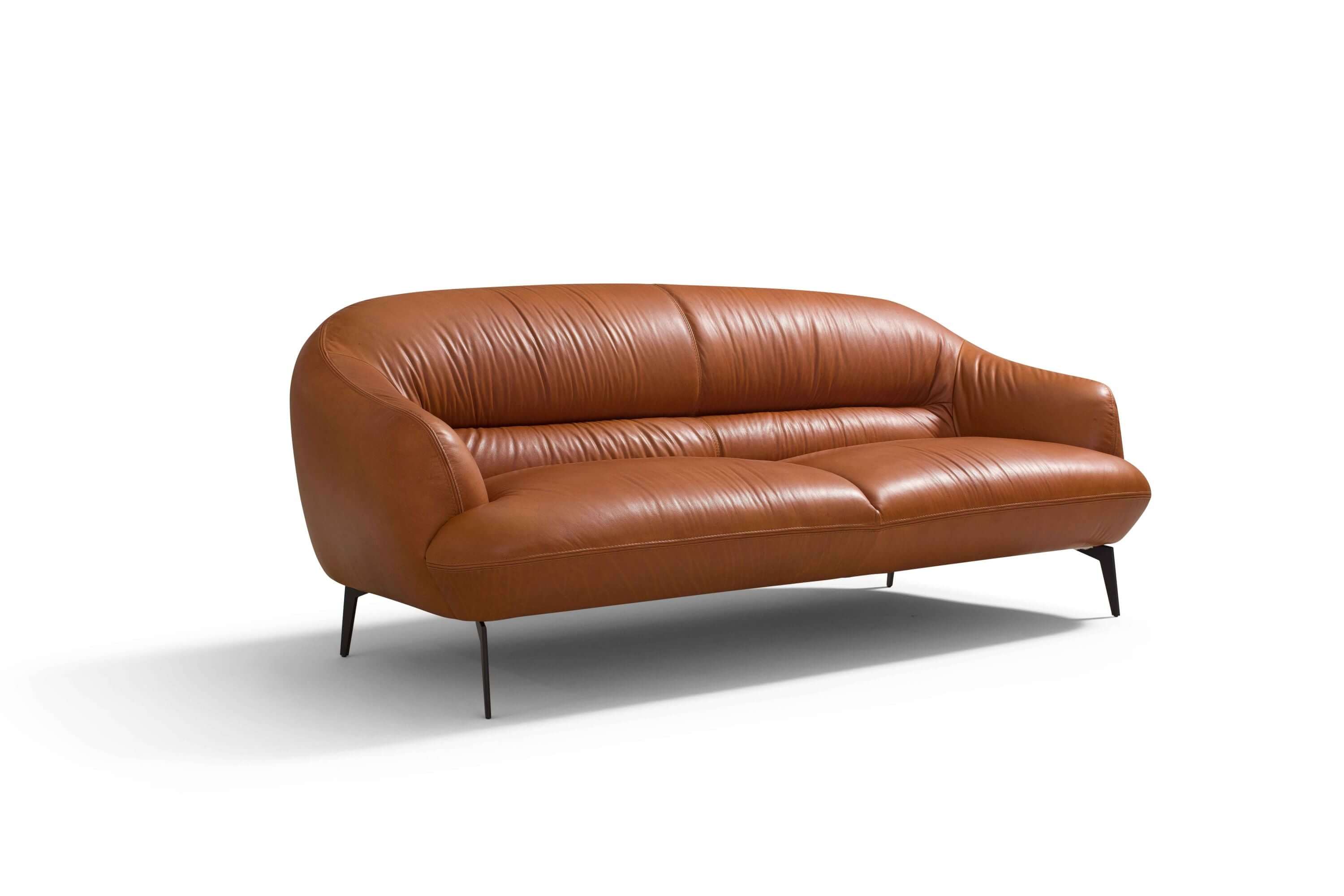 Leonia Genuine Italian Leather Sofa Tan 88”L