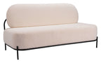 Arendal Beige Sherpa Upholstered Armless Sofa Loveseat 64