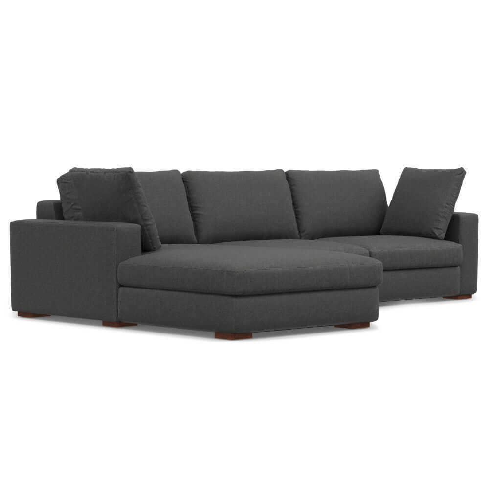 Charlie Modern Deep Seat Sectional Chaise Sofa 122 (2 Colors)