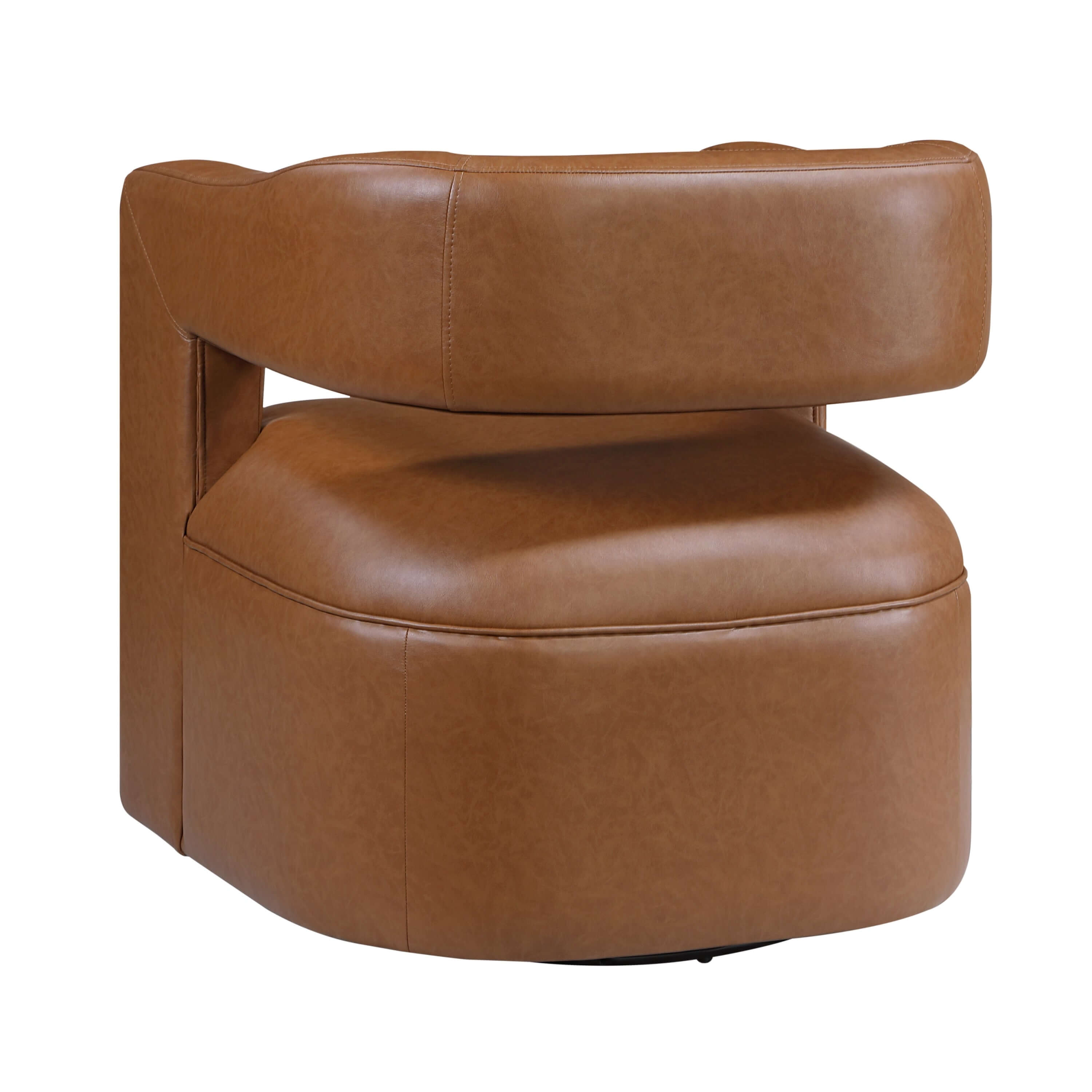 MCM Accent Faux Leather Swivel Chair (2 Colors)