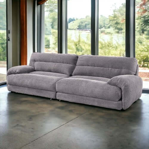 Cadenza Contemporary Gray Corduroy Sofa