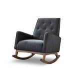 Demetrius Tufted Fabric Solid Wood Rocking Chair