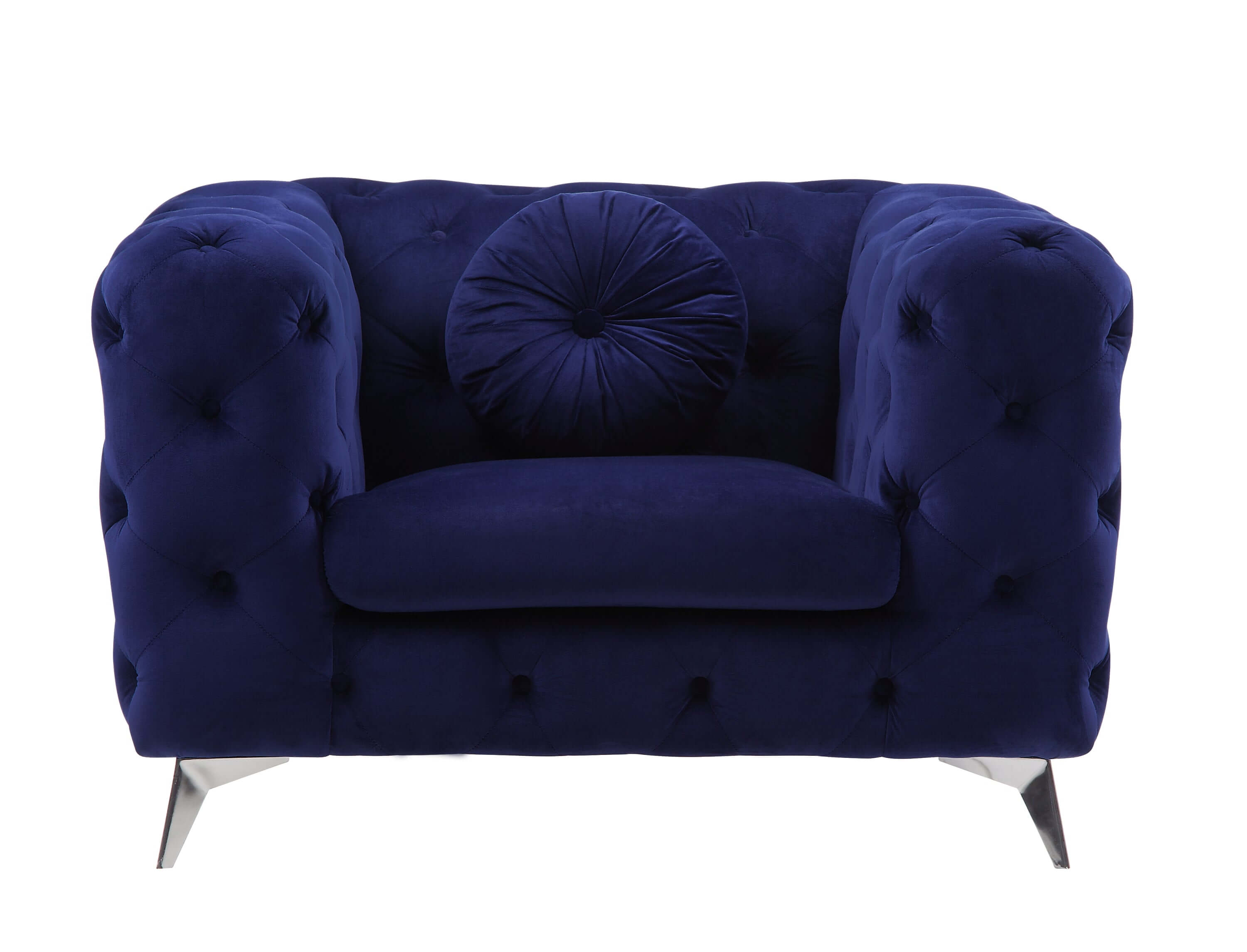 Atronia Luxe Deco Blue Tufted Velvet Armchair 41W