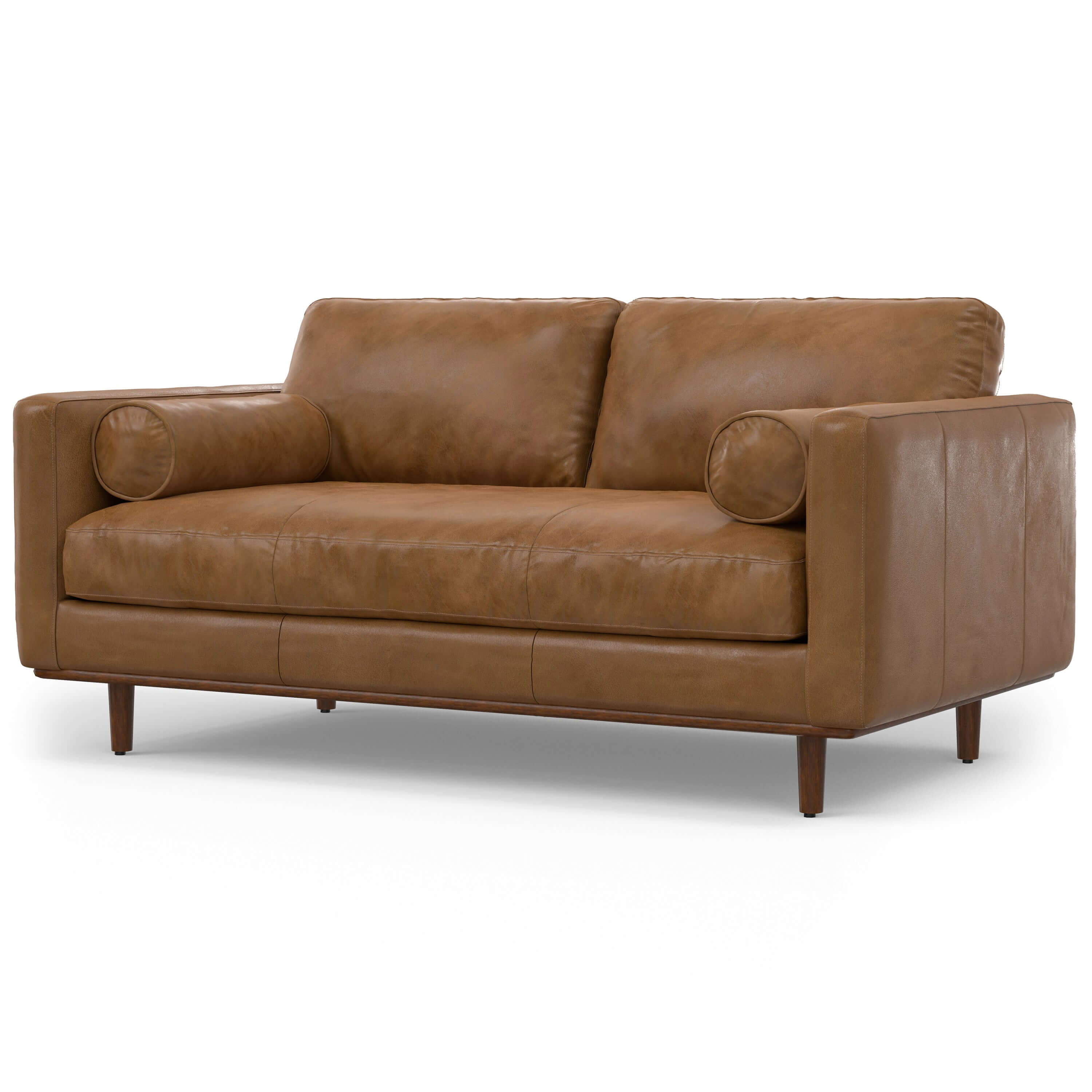 Morrison MCM Leather Sofa Loveseat 72' (2 Colors)