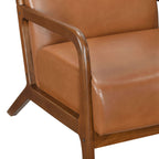 Faux Leather Upholstered Walnut Finish Armchair
