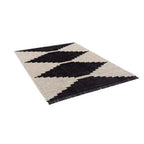 Black and Ivory Modern Diamond Design Area Rug (6' x 9')