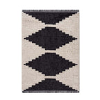 Black and Ivory Modern Diamond Design Area Rug (6' x 9')