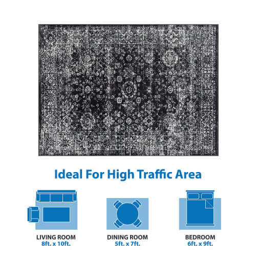 Distressed Vintage Persian Styled Woven Area Rug 8x10ft