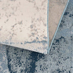 Blue Abstract Wave Poly Fiber Area Rug (2 Sizes Med-Large)