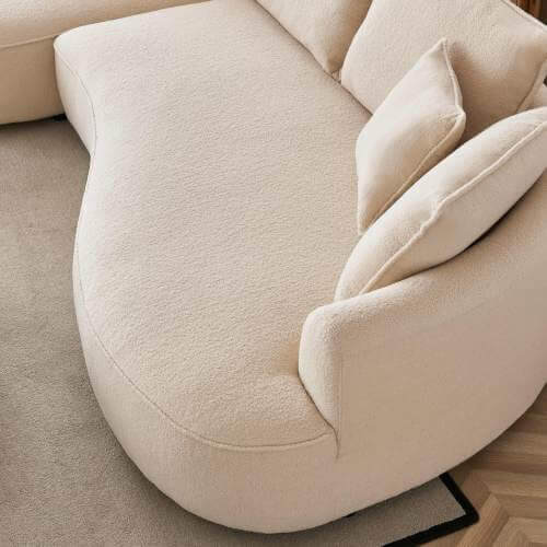Curvy Left-Facing Chaise Sofa Sectional 123 (2 Colors)