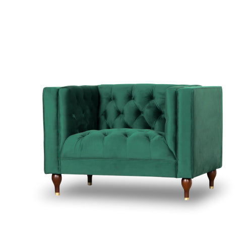 Evelyn Mid-Century Tufted Velvet Lounge Chair 42