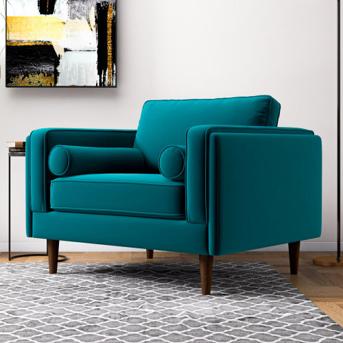 Amber MCM Velvet Accent Lounge Chair