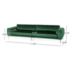 Emerald Green Velvet Deco Modular 2-Piece Sofa 111W