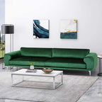 Emerald Green Velvet Deco Modular 2-Piece Sofa 111W