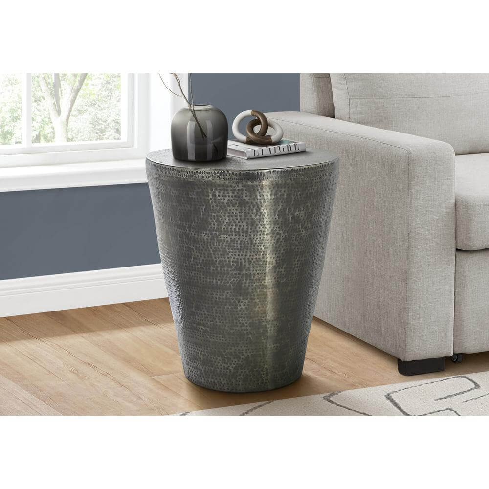Hammered Metal Cone Accent Table (3 Colors)