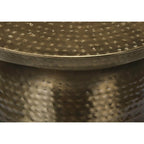 Hammered Metal Round Drum Accent End Table 20 (4 Colors)