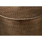 Hammered Metal Round Drum Accent Table 20' (3 Colors)