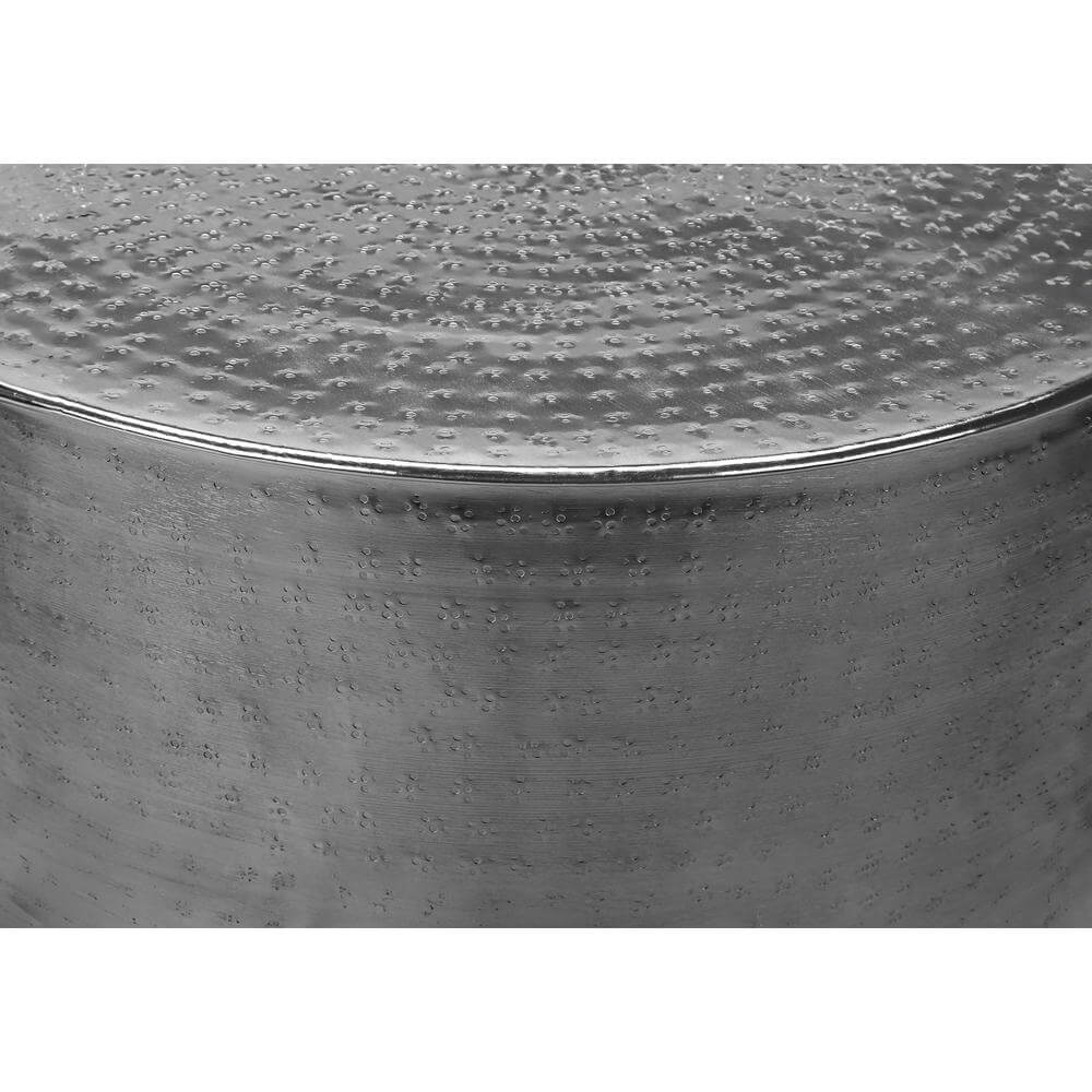 Hammered Metal Round Drum Accent Table 20' (3 Colors)