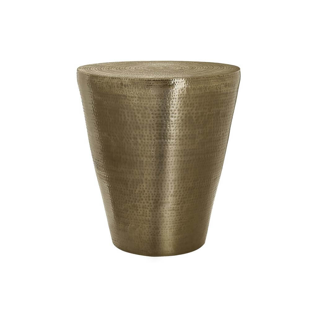 Hammered Metal Cone Accent Table (3 Colors)