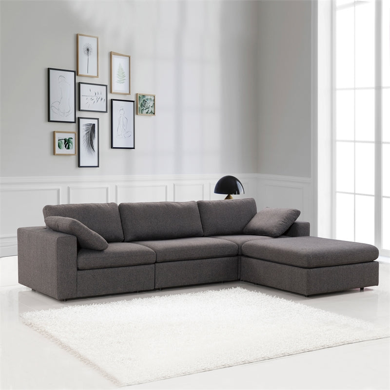 Cecilia Dark Gray Modular Chaise Sofa Sectional 121