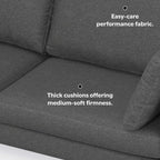 Ava MCM Gray Performance Fabric Sofa Loveseat 76L (2 Color Options)