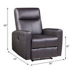 Blane Brown Premium Leather Power Motion Recliner