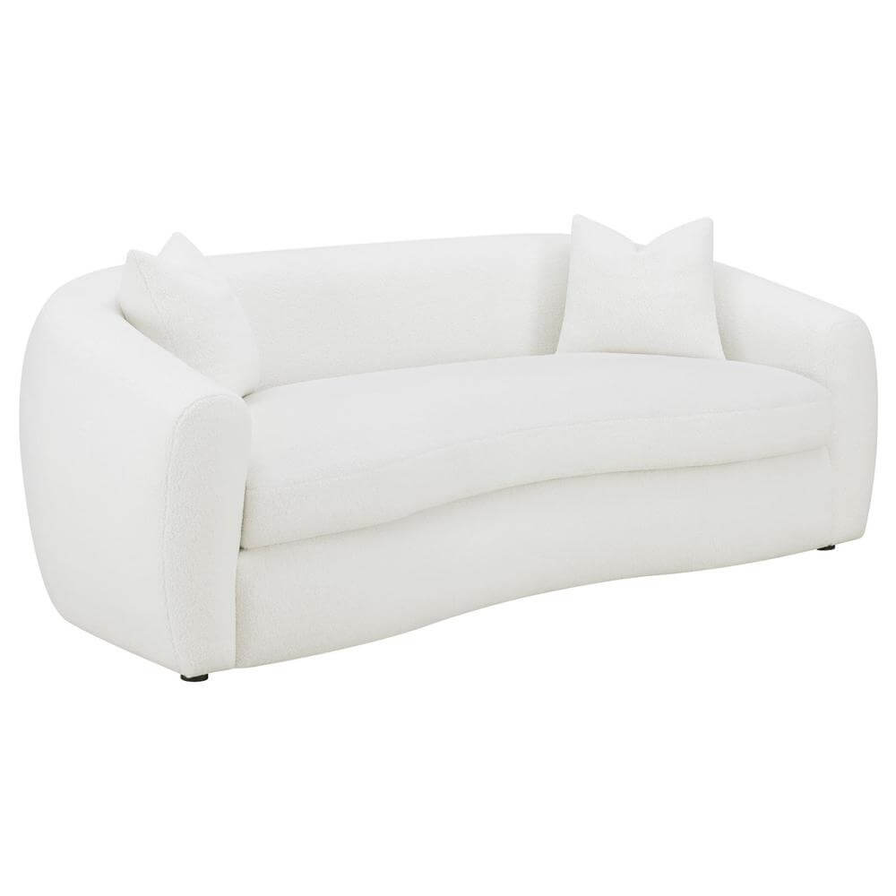 Isabella Modern Soft Boucle Fabric Tight Back Sofa in White 90