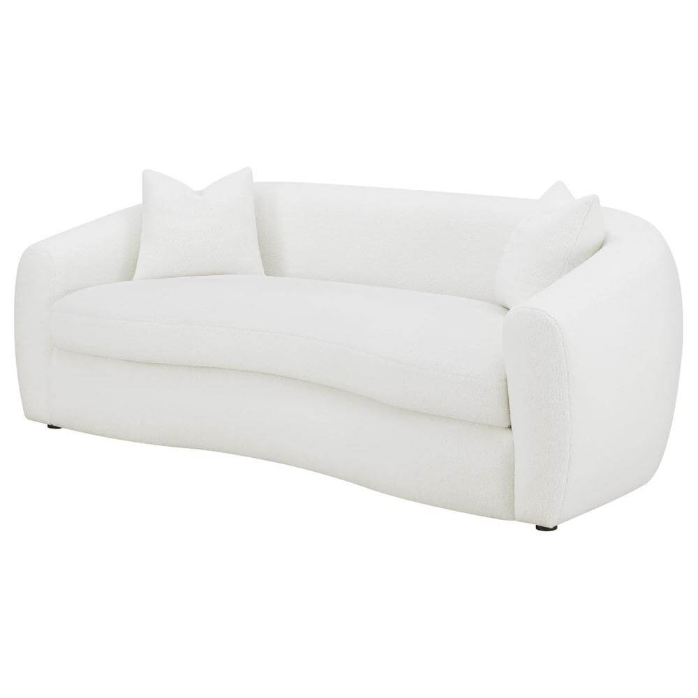 Isabella Modern Soft Boucle Fabric Tight Back Sofa in White 90