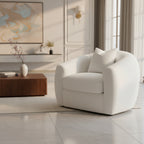 Isabella Tight Back White Boucle Lounge Chair