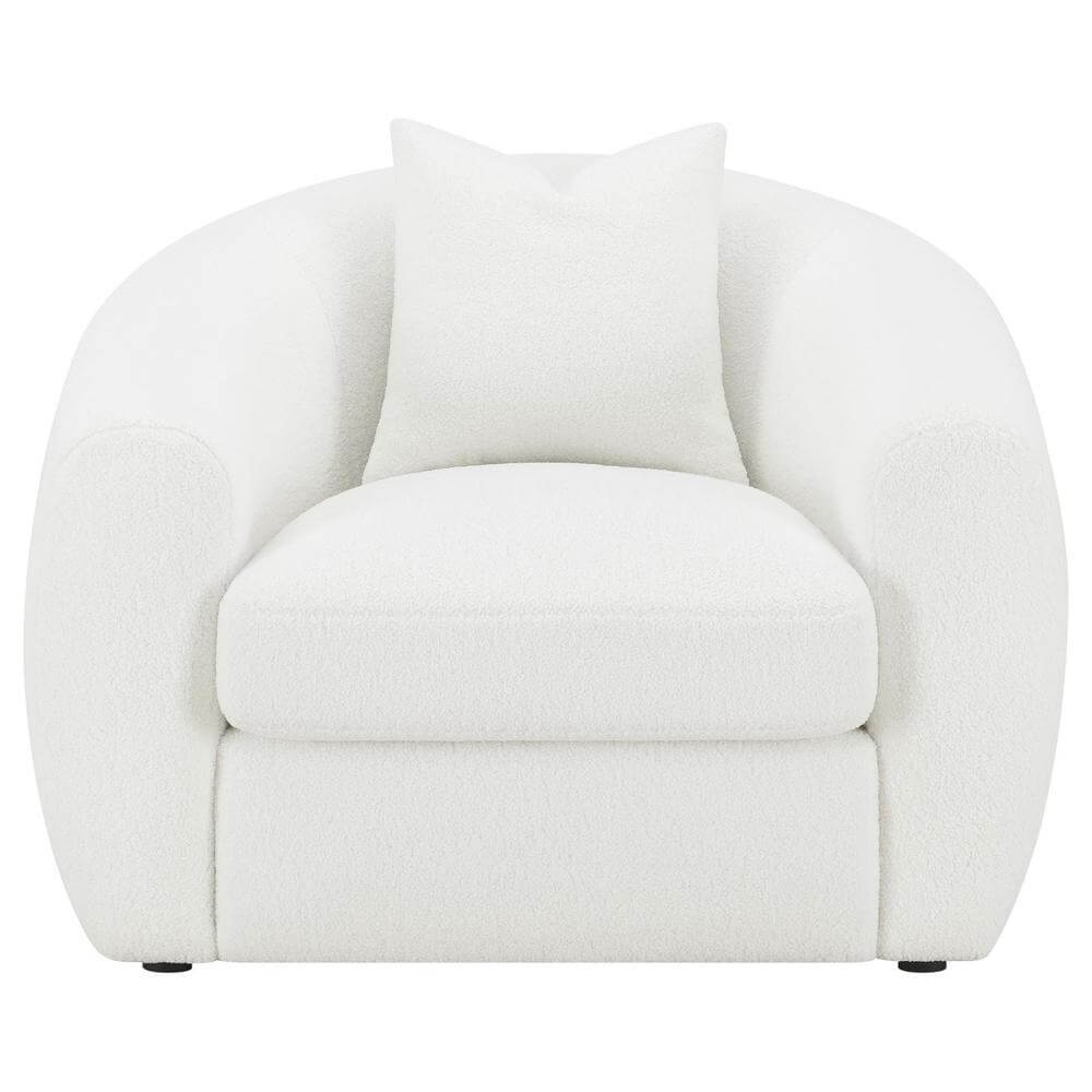 Isabella Tight Back White Boucle Lounge Chair