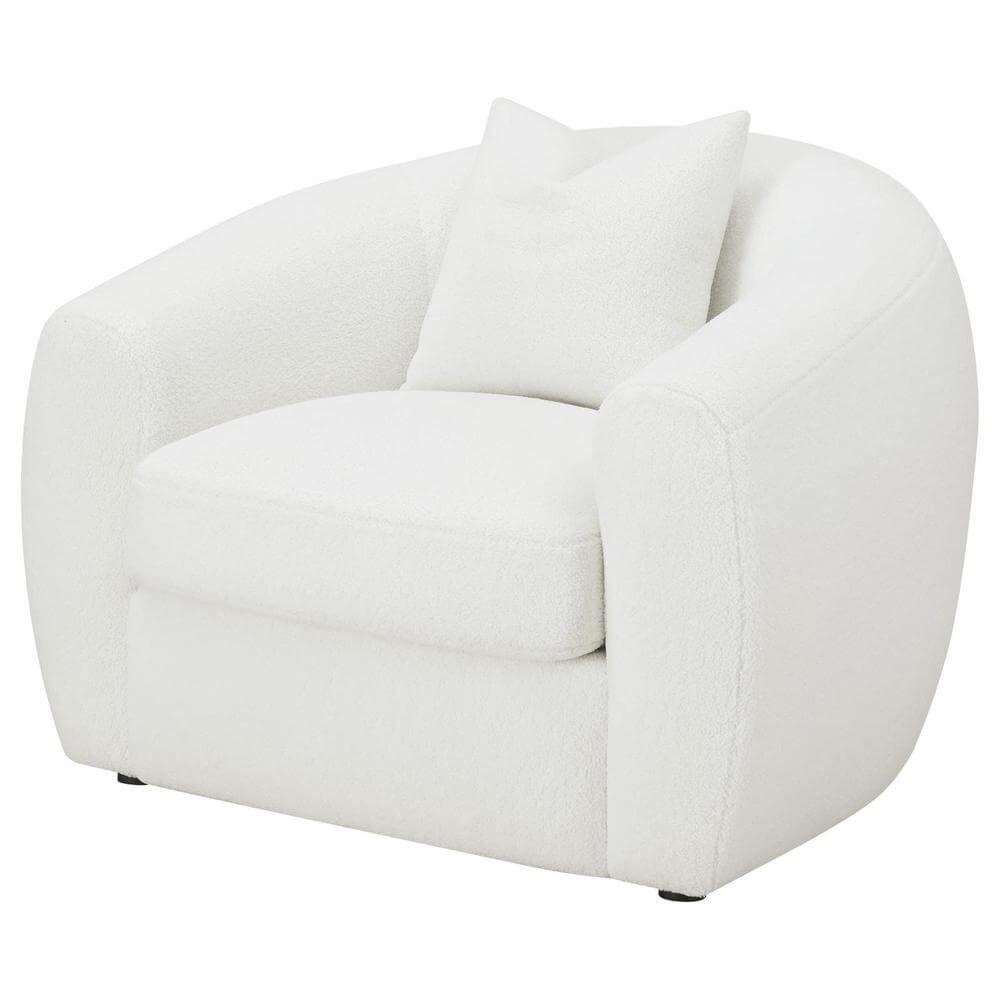 Isabella Tight Back White Boucle Lounge Chair