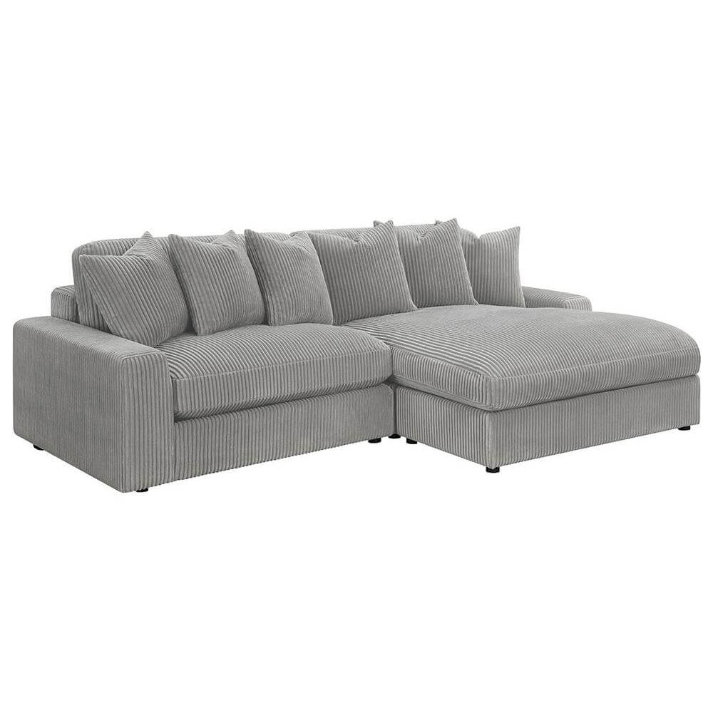 Blaine Corduroy Reversible Chaise Sofa Sectional (2 Colors)