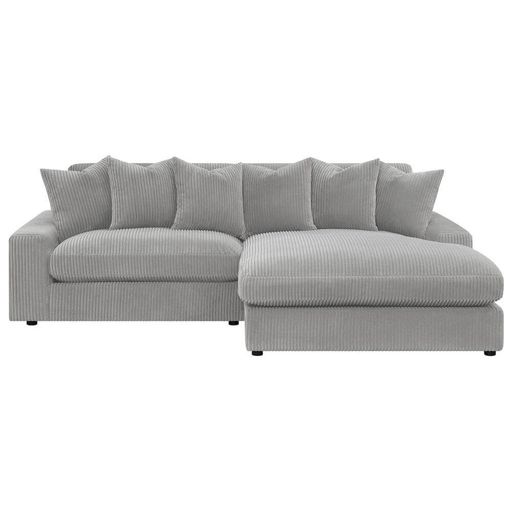 Blaine Corduroy Reversible Chaise Sofa Sectional (2 Colors)