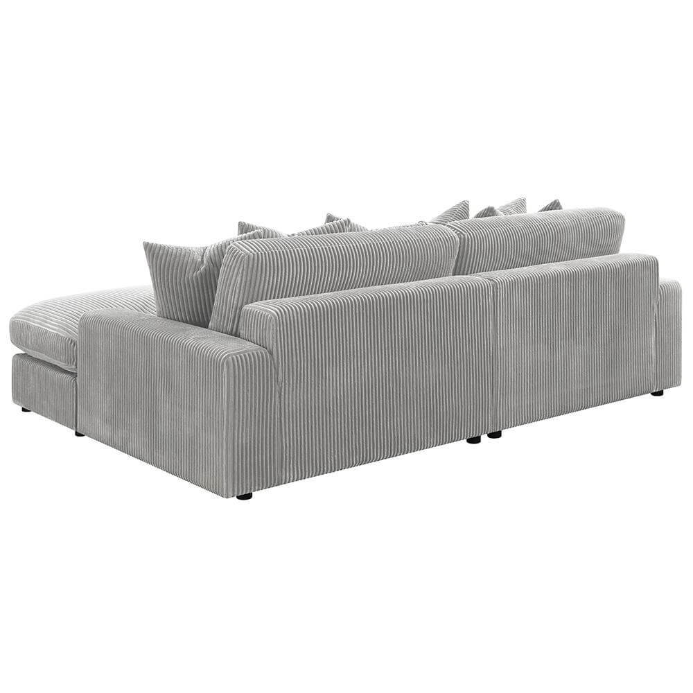 Blaine Corduroy Reversible Chaise Sofa Sectional (2 Colors)