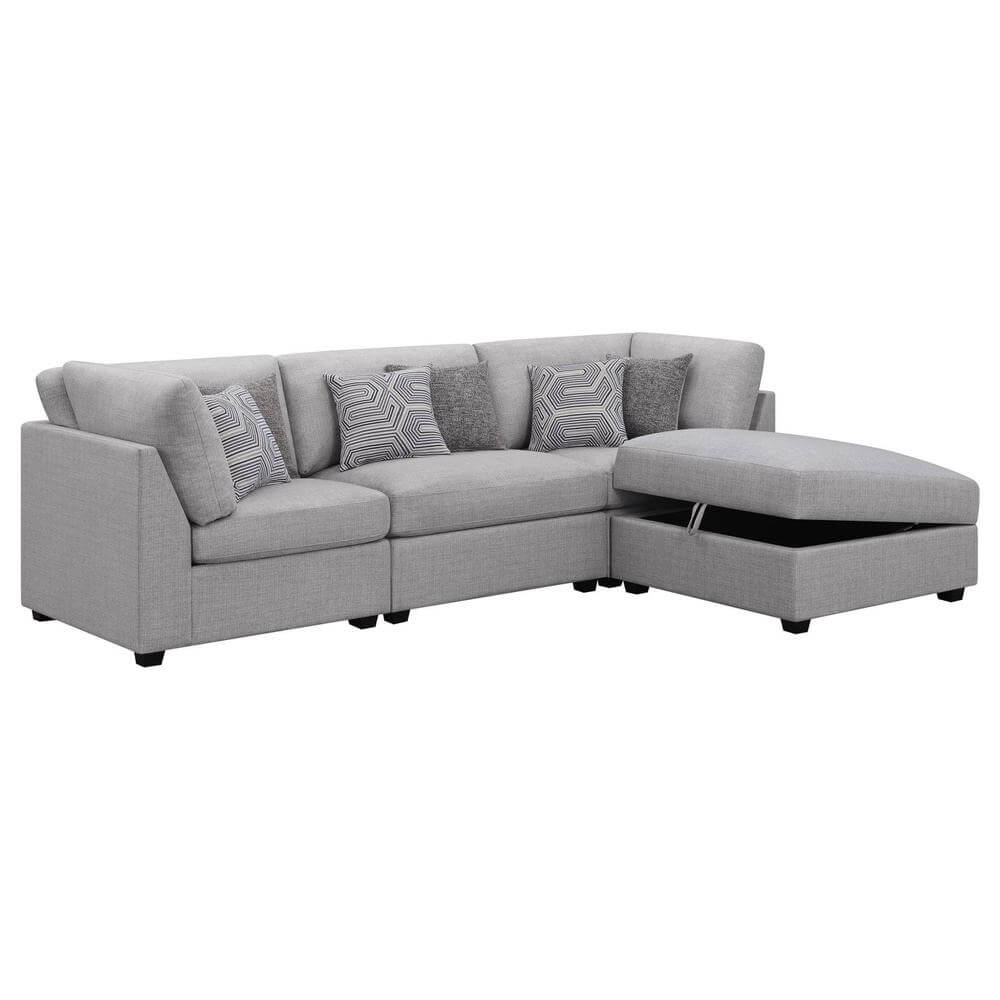 Cambria Modern Modular Fabric Sectional Sofa in Gray (Various Sizes)