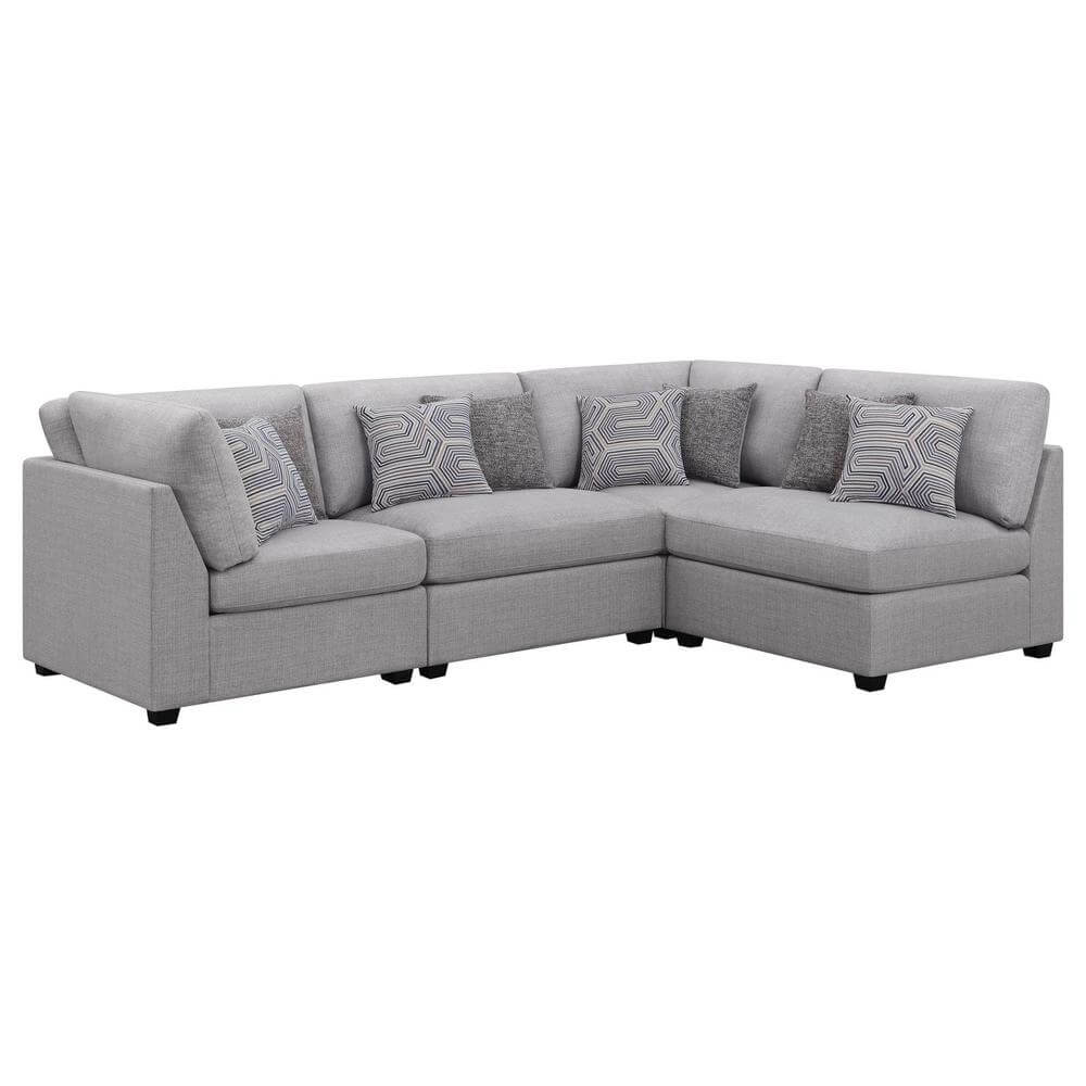 Cambria Modern Modular Fabric Sectional Sofa in Gray (Various Sizes)