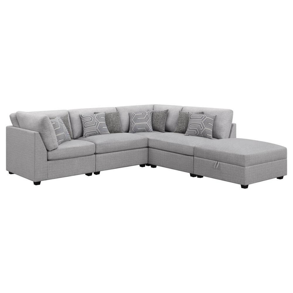 Cambria Modern Modular Fabric Sectional Sofa in Gray (Various Sizes)