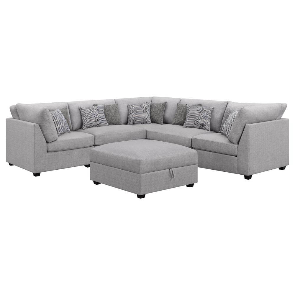 Cambria Modern Modular Fabric Sectional Sofa in Gray (Various Sizes)