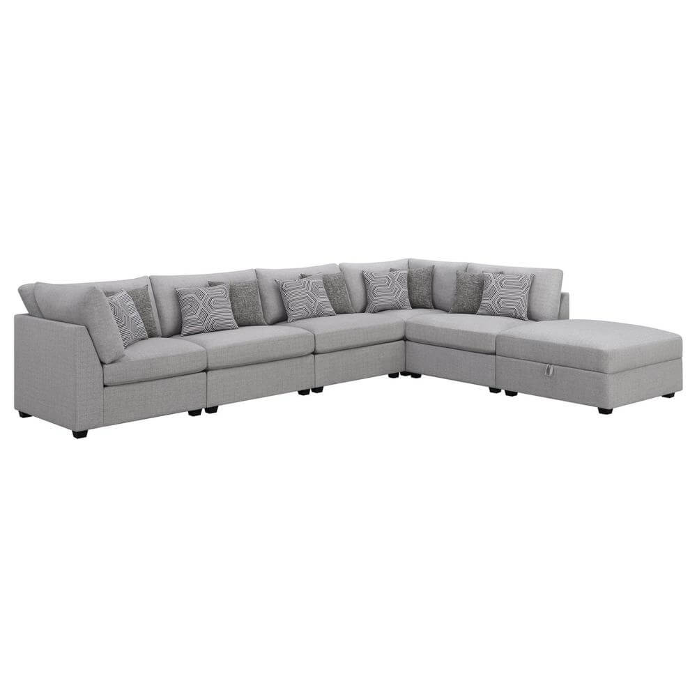 Cambria Modern Modular Fabric Sectional Sofa in Gray (Various Sizes)