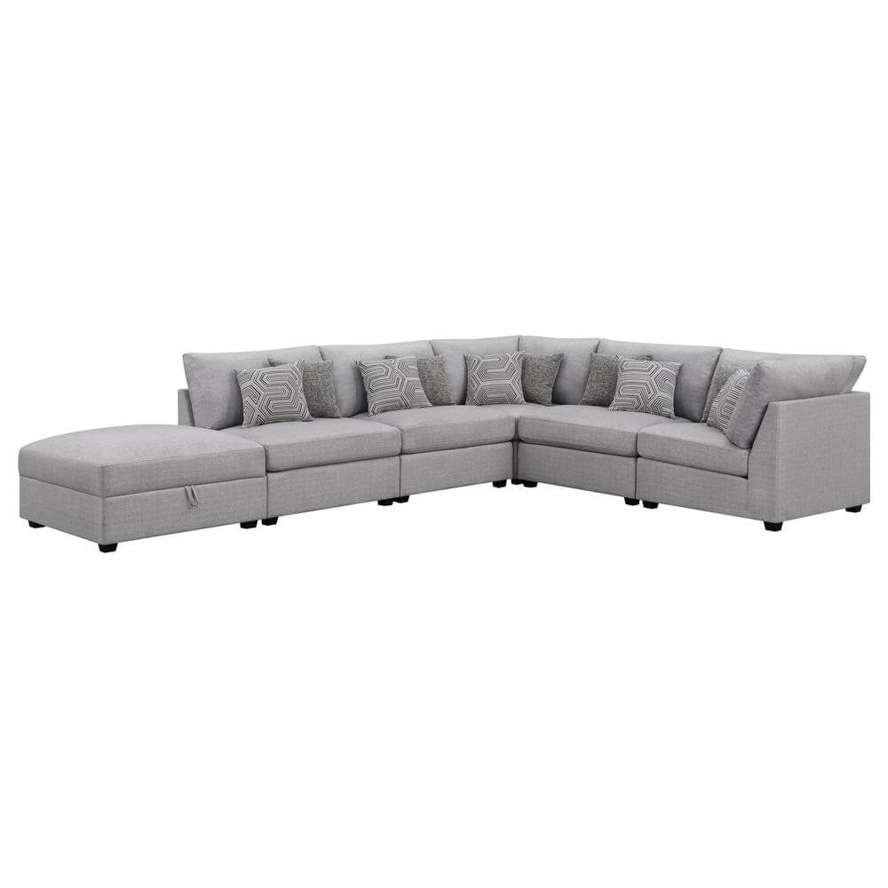 Cambria Modern Modular Fabric Sectional Sofa in Gray (Various Sizes)