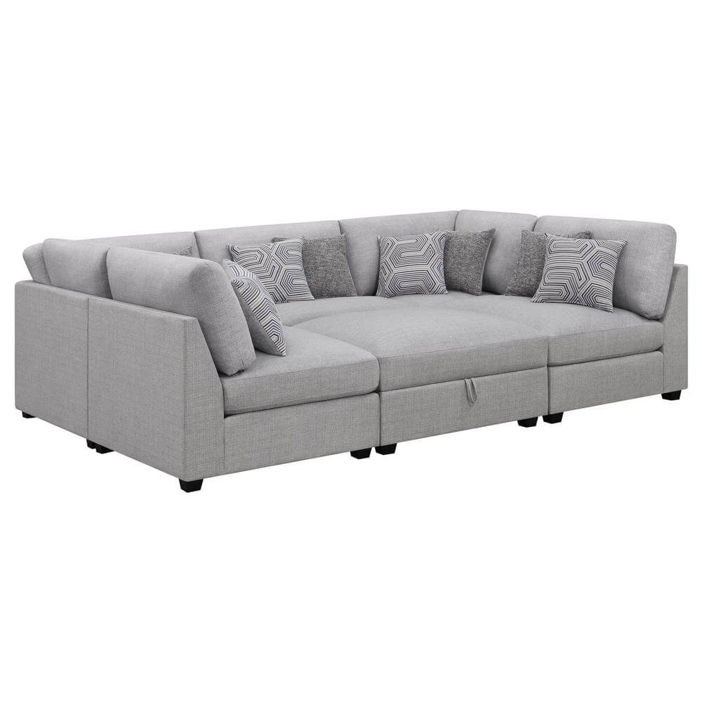 Cambria Modern Modular Fabric Sectional Sofa in Gray (Various Sizes)