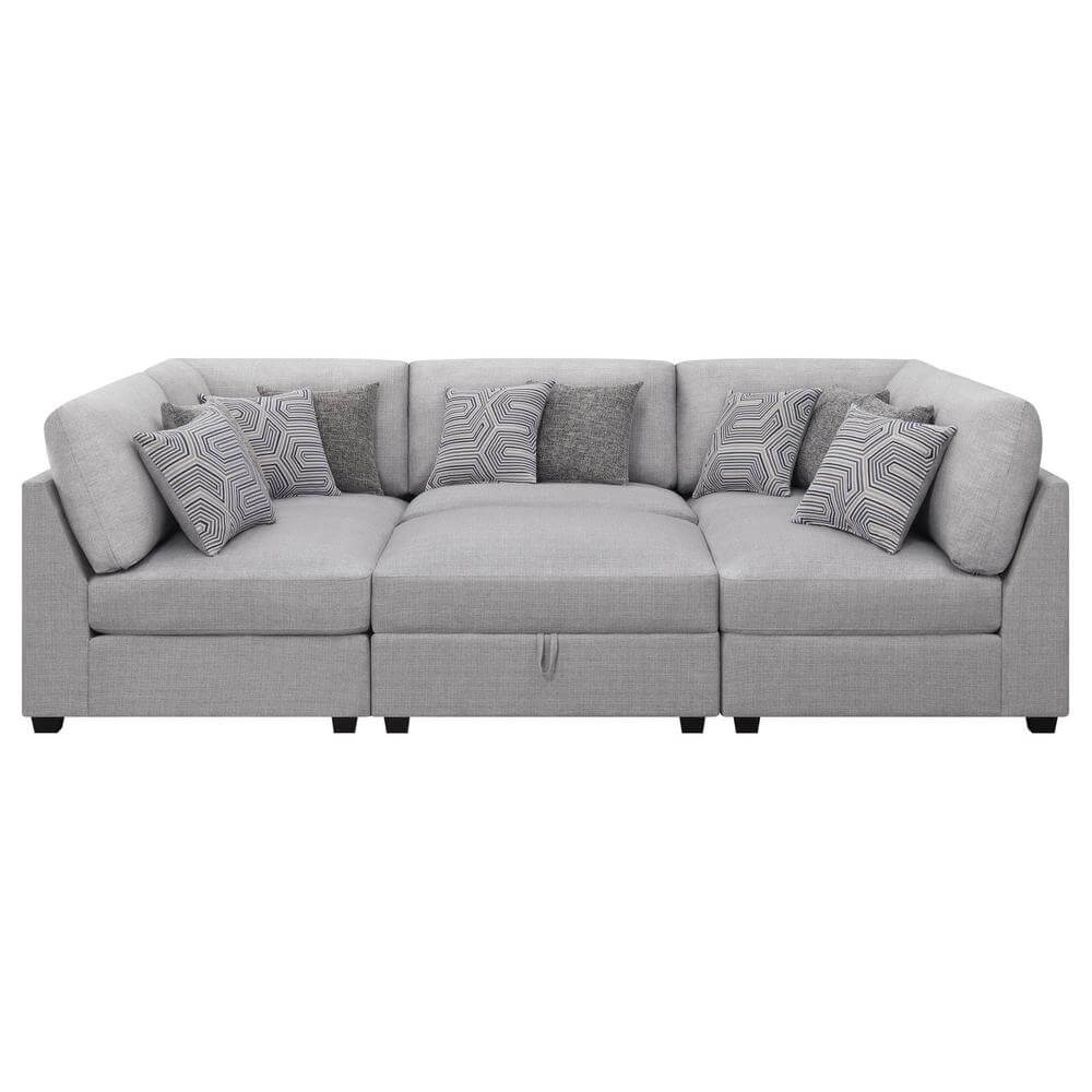 Cambria Modern Modular Fabric Sectional Sofa in Gray (Various Sizes)
