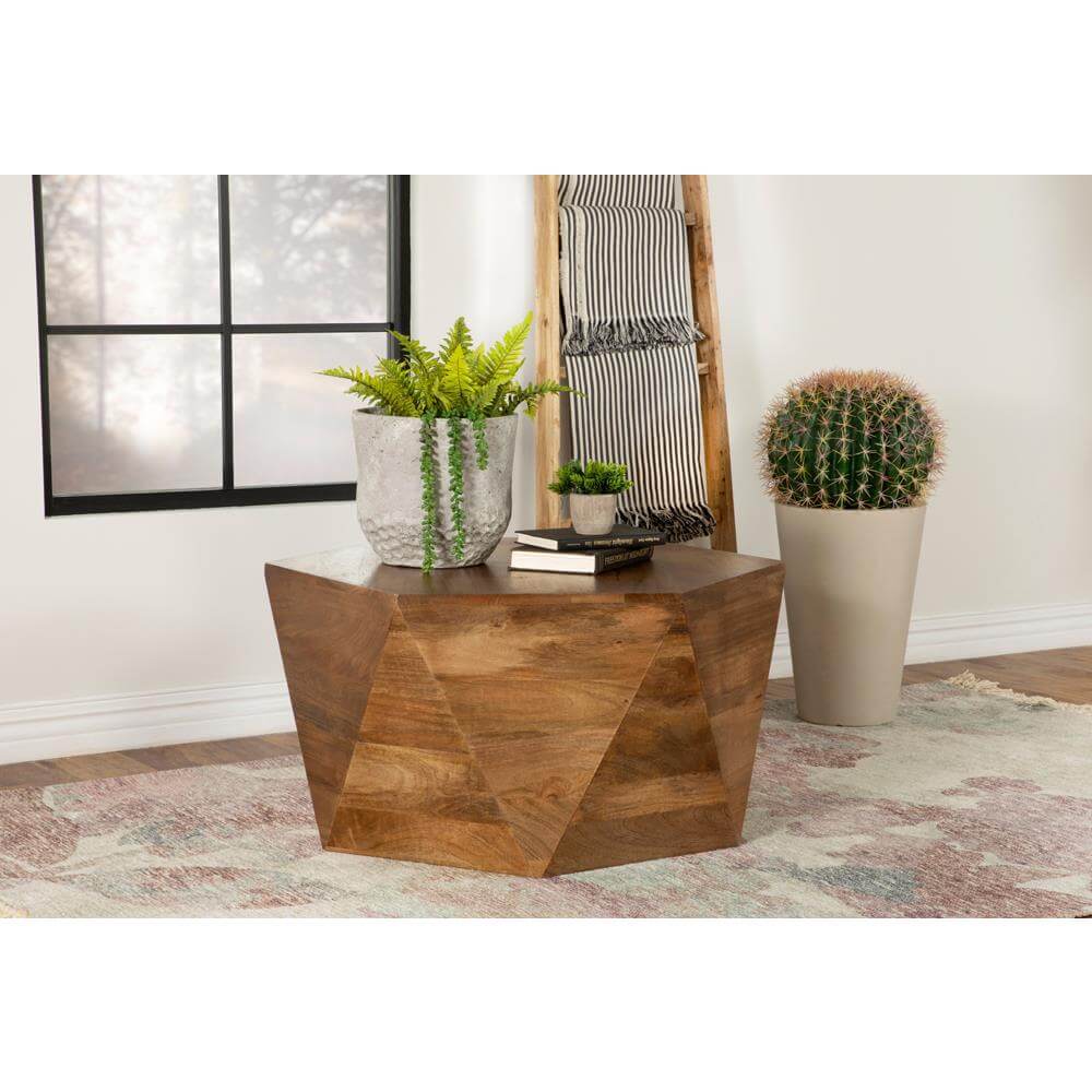Zalika Hexagonal Mango Wood Coffee Table 35